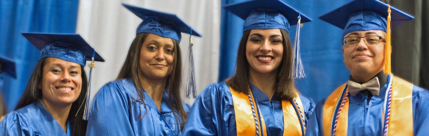 Students in Graduation attire banner